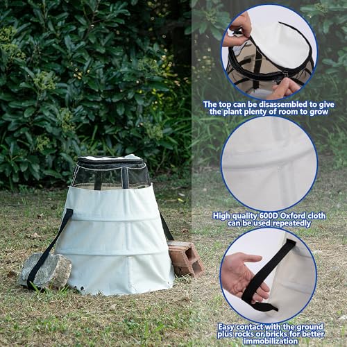 2 Pcs 600D Winter Rose Protective Cover, Rose Cones Protection with Stakes