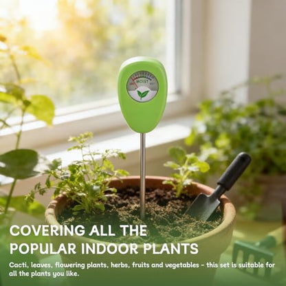 Moisture Meter for Plants, Soil Moisture Meter with pH Strips, No Battery