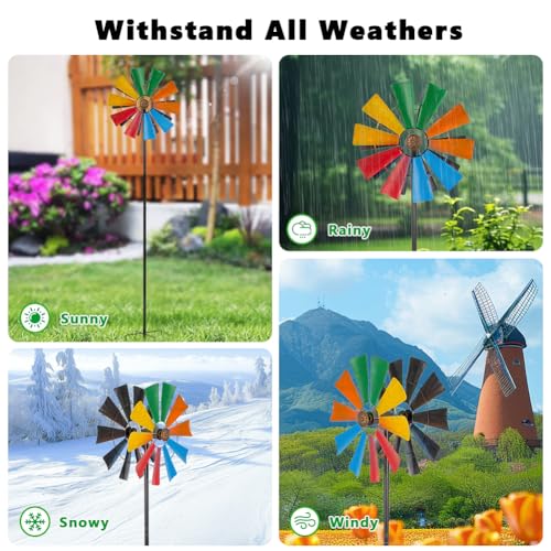 Stargarden Wind Spinners Outdoor, Colorful Kinetic Pinwheels - color: Colorful