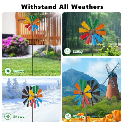 Stargarden Wind Spinners Outdoor, Colorful Kinetic Pinwheels - color: Colorful