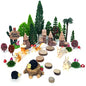 42pcs Fairy Garden Kit, Tree Figures, Animal Figurines, Plastic Trees for Projects 1.5-6 inch(4-16 cm), Model Train Scenery
