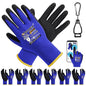 7 Pairs Safety Work Gloves Seamless Nylon Knit MicroFoam Nitrile Coated - size: X-Large, style: 7 Pairs,blue