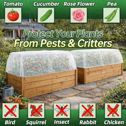 2 Pack Garden Netting for 4 x 2 x 1 FT Raised Beds