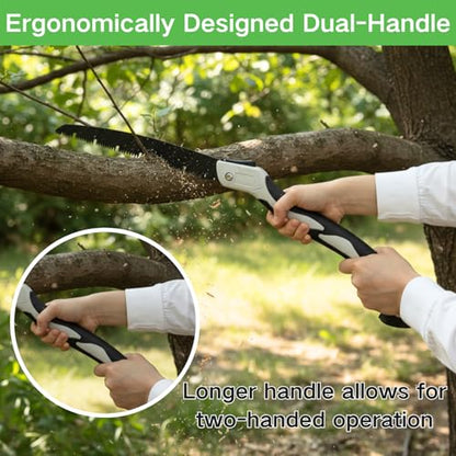 11.8 Inch Folding Hand Saw, SK5 Steel Pruning Saw for Wood Cutting