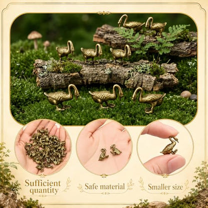 Civaner 50 Pcs Mini Brass Goose, Small Goose, Mini Metal Animals Statue - style: Goose