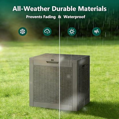 31 Gallon Outdoor Storage Box Waterproof Deck Box Patio Storage-2 Box - color: Gray, style: 31Gallon*2-style1