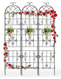 unho Metal 86.6 * 18.7" Garden Trellis 3-Packs for Climbing Plants - size: 3PCS Model② 86.6"x18.7"