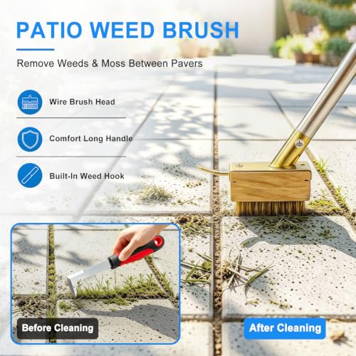 Crack Weeder and Crevice Weeding Tool with 67-Inch Long Handle