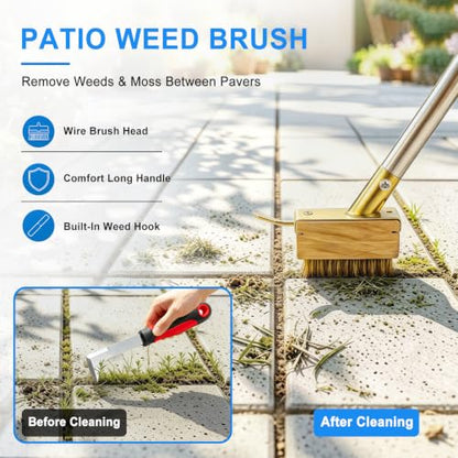 Crack Weeder and Crevice Weeding Tool with 67-Inch Long Handle