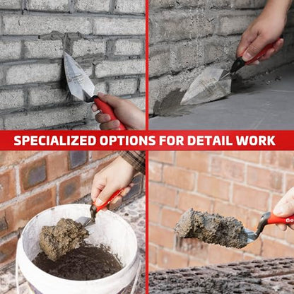 Goldblatt RED Pointing Trowel, 6" x 2-3/4" Upgraded Ground Blade