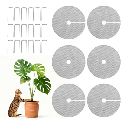 Plant Pot Grids 15.7 Inch Cuttable Soil Cover Protector from Animals - color: 6pcs