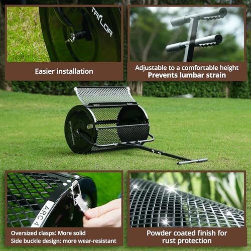 Compost Spreader 30 Inch Peat Moss Spreader - Black - size: 30 Inch