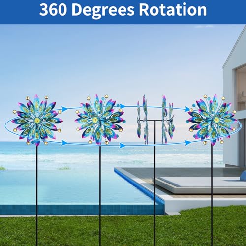 Wind Spinner for Yard and Garden Windmill Outdoor Metal Kinetic,61 Inch