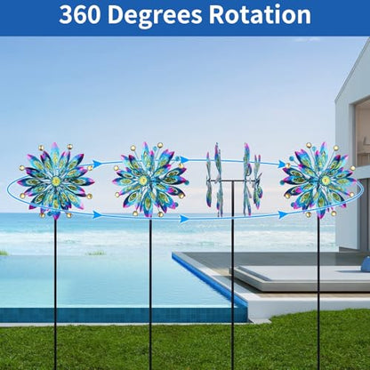 Wind Spinner for Yard and Garden Windmill Outdoor Metal Kinetic,61 Inch