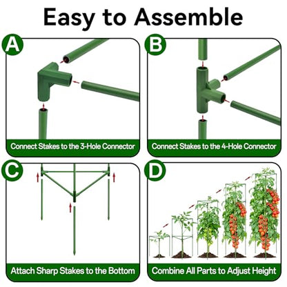 Halatool 2 Pack 72" Tall Tomato Cages for Garden, Large Tomato Trellis - color: 2pcs, size: 72in