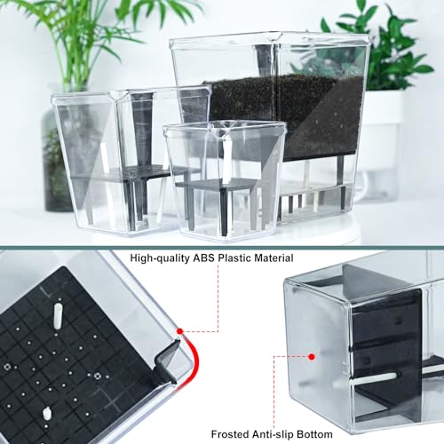 Self Watering Pots Set, Clear Self Planter Pot for Indoor Plants - size: 3Pcs Large