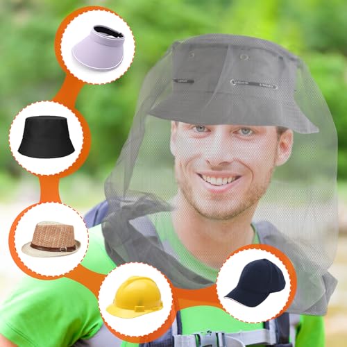 South to East Mosquito Head Net for Insects 2 Pack, Fly & Bug Protection - color: Gray