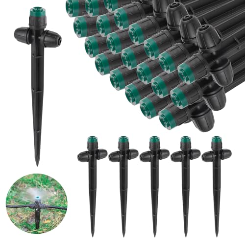 25 PCS Adjustable Drip Irrigation Sprayer Emitter for 1/4" Tubing - style: 25pc-Double Nut Sprayer