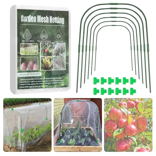 Garden Mesh Netting Kit Protect Fruit Vegetable from Birds Bugs - size: 8 * 26 FT (Kit)