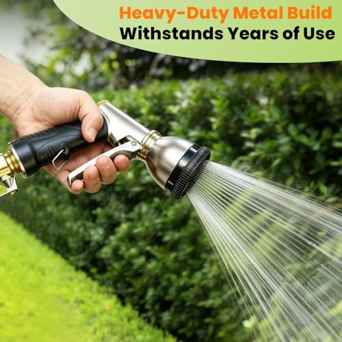 ARXIVE 9-Pattern Brass Hose Nozzle, High Pressure Leakproof Water Sprayer