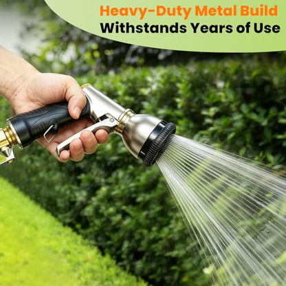 ARXIVE 9-Pattern Brass Hose Nozzle, High Pressure Leakproof Water Sprayer