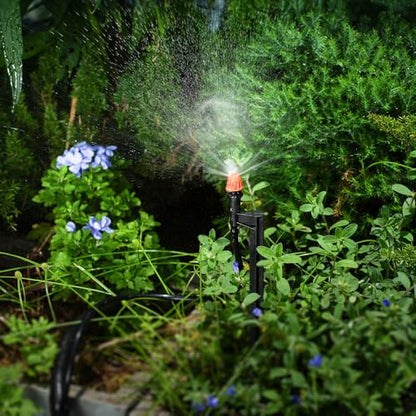 180 Degree Irrigation Sprinkler Heads: Drip Emitters with 12 Inch Stake - color: 10pcs 180° Micro Sprinkler Heads