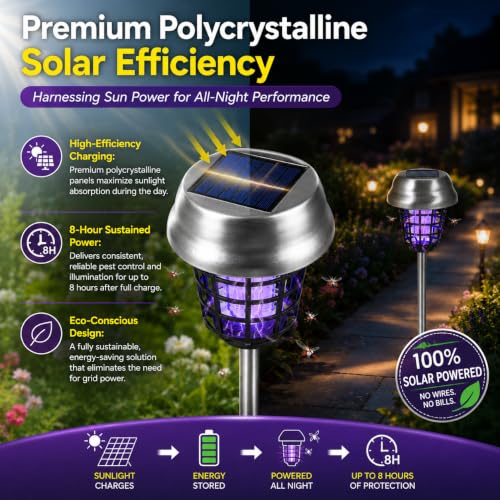 4Pack Solar Bug Zapper Outdoor Waterproof Mosquito Zapper