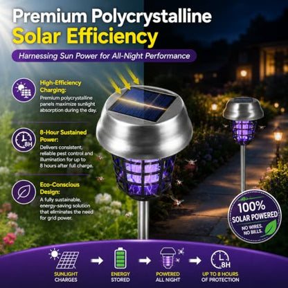 4Pack Solar Bug Zapper Outdoor Waterproof Mosquito Zapper