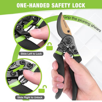 WORKPRO 8.5" Bypass Pruning Shears with Die-cast Aluminum Handle