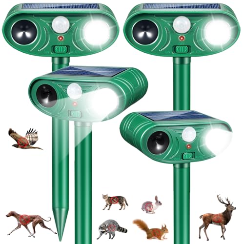 2026 Sonic Fortress Pro Deer Repellent Devices, Racoon Repellent Outdoor Squirrel Fortress Pro Animal Repeller Cat Deterrent with Motion Sensor& Light to Scare Bear Rabbit Skunk for Garden Yard(4)