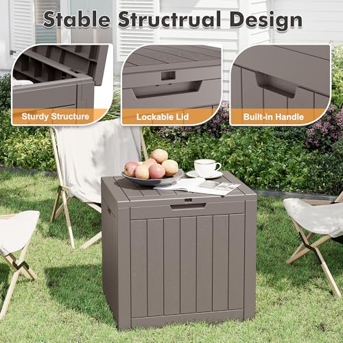 31 Gallon Outdoor Storage Box Waterproof Deck Box Patio Storage - color: Gray, style: 31Gallon-style2