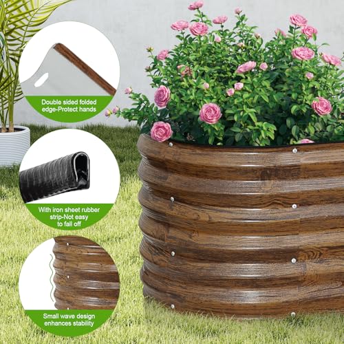 Galvanized Raised Garden Bed - 1PCS 6x2x1.4ft Metal Planter Box Brown - color: Brown, size: 6x2x1.4ft(1pcs)