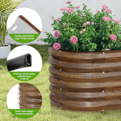 Galvanized Raised Garden Bed - 1PCS 6x2x1.4ft Metal Planter Box Brown - color: Brown, size: 6x2x1.4ft(1pcs)