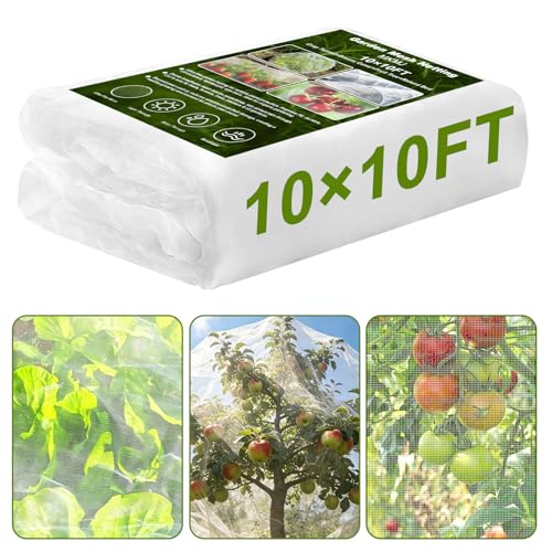 10×10 FT Garden Netting, Ultra Fine Mesh Pest Barrier, Plant Covers Row Cover for Vegetables Fruits Flowers, Greenhouse Raised Bed Screen Protect Plants from Birds Bugs - size: 10×10FT
