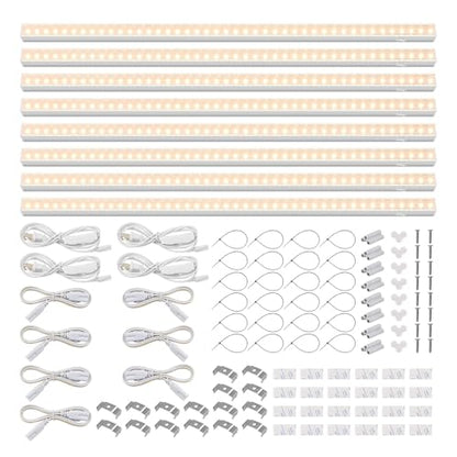 Barrina T5 Grow Lights, Full Spectrum, 2ft 80W (8 x 10W), Yellow, 8 Packs - color: Yellow, size: 2ft-white Cover