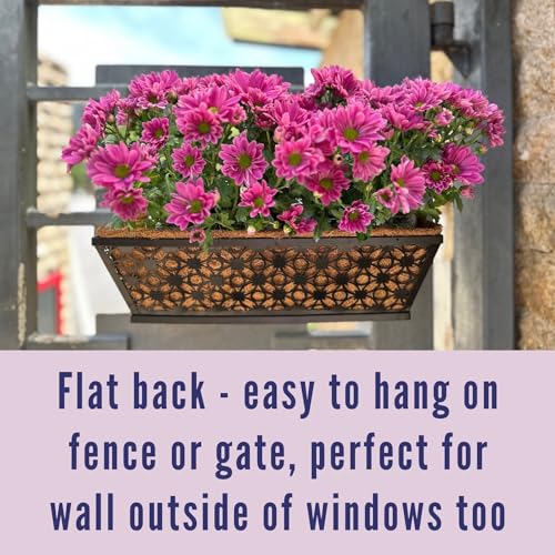 LaLaGreen Wall Planter for Plants (16 in, 4 Pack) Black Fence Window Box - size: 16" (41cm) x 4 pack