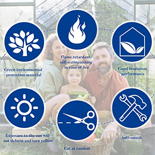 Hotop 3 Pcs Polycarbonate Greenhouse Panels Double Layer Polycarbonate Panels Waterproof UV Protected Sheet Corrugated Plastic Roof Greenhouse Replacement Cover (4' X 2' X 0.32") - size: 4' X 2' X 0.32"
