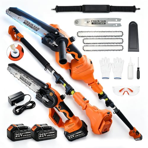 VANKERY Electric Pole Saws for Tree Trimming, 8-Inch Cordless Pole Saw