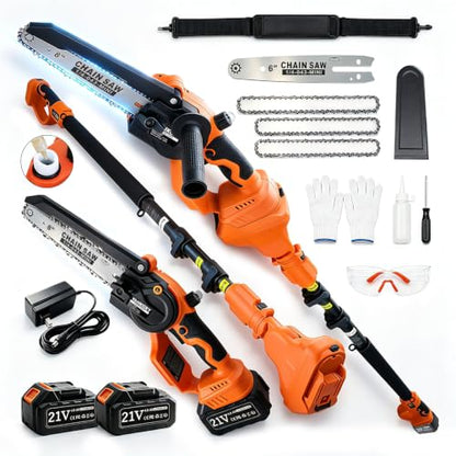 VANKERY Electric Pole Saws for Tree Trimming, 8-Inch Cordless Pole Saw