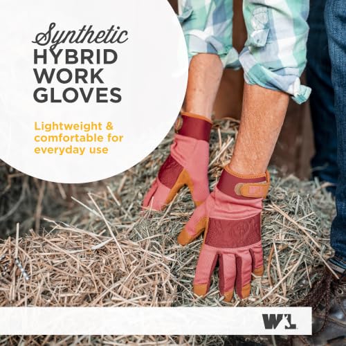 Wells Lamont Women's Synthetic Leather Work Gloves, Adjustable Wrist, Large - size: Large