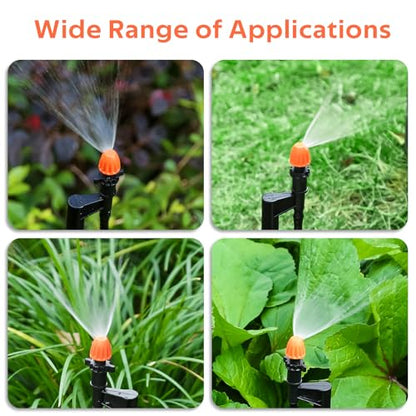 90° Sprinkler Heads for Drip, Micro Nozzle, 12" Stake, 20 Pack - color: 20pcs 90° Micro Sprinkler Heads