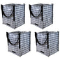 DURASACK Heavy Duty Storage Tote Bag 22-Gallon, Gingham Gray, Pack of 4 - color: Gingham Gray, size: Pack of 4