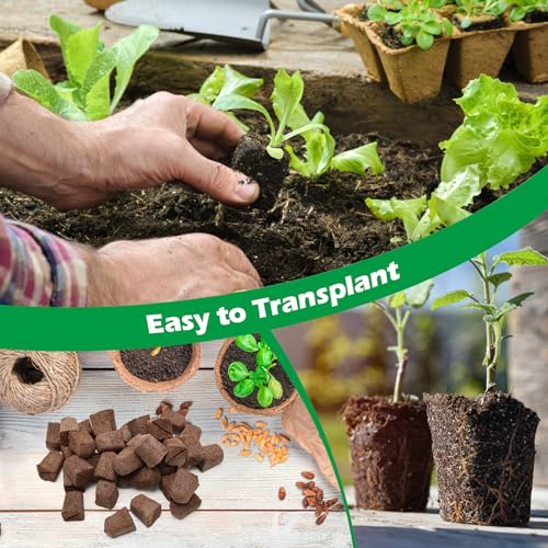 50 Pcs Square Hydroponics Pods, Seed Starter Sponge Pods for Seed Starter Plugs Grow Sponges for Indoor Outdoor Gardening