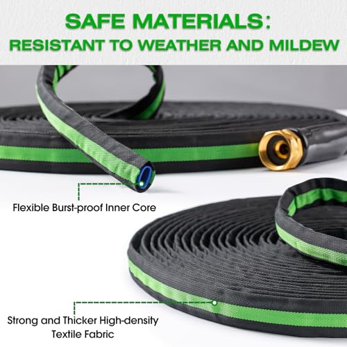 75FT Lightweight Super Flexible Garden Water Hose - color: black-green, size: 75 FT