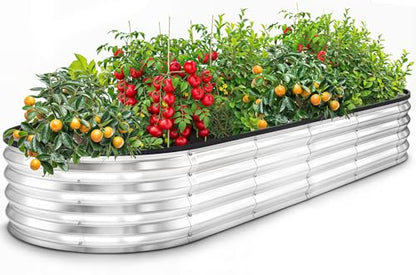 Utopia Home Galvanized Raised Garden Bed 6x2x1 Ft, Pack of 1 Silver - color: Silver, size: 6 Ft