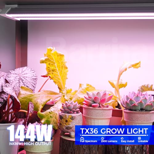 Barrina TX36 2FT LED Grow Light, 144W(4 x 36W, 800W Equivalent), Timer - color: Purple, size: 2FT-36W-4P