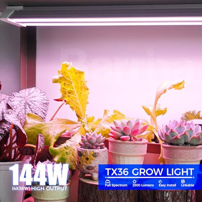 Barrina TX36 2FT LED Grow Light, 144W(4 x 36W, 800W Equivalent), Timer - color: Purple, size: 2FT-36W-4P
