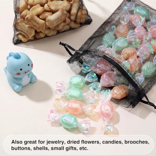 Sabary 100 Pcs Fruit Netting Bags Black, 5x7 Inch Mesh for Garden - color: Black