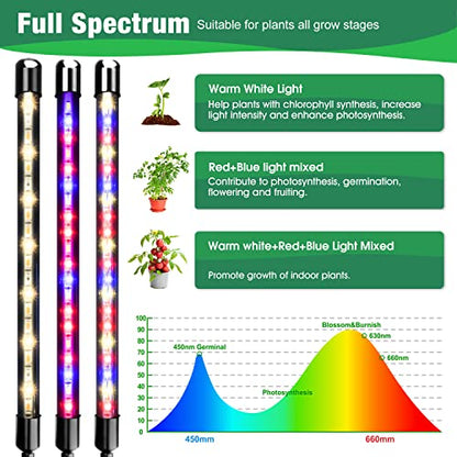 Garpsen Grow Lights for Indoor Plants, 2 Heads Clip On Plant Light, 40 LEDs - size: (1 Pack)2 Arms