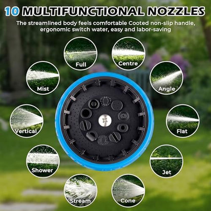Garden Hose Nozzle High Pressure Leak Proof Spray Water Hose Nozzle Sprayer - color: Blue&Blue